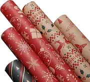 All Occasion Wrapping Paper | Wrap Roll Christmas Theme | 5X Snowflakes Reindeer Birthday Wrapping Paper, Holiday Wrap Paper, Christmas Decorations