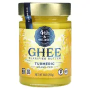 Ghee Clarified Butter, Grass-Fed, Turmeric, 9 oz (255 g)