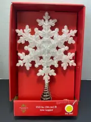 New December Home Christmas Snowflake Star Tree Topper 13.5 inches
