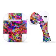 Skins Wraps compatible for Apple Airpods tye dye fibers felt tie die colorful