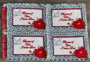 Lot of 4 Because of you I Know Love Tapestry Fabric Pillow Panels Craft Bird