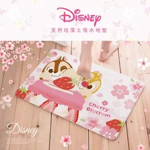 迪士尼 Disney櫻花系列 奇奇蒂蒂 維尼珪藻土吸水地墊 腳踏墊 吸水墊60x39【5icoco】 (8折)