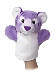 New Aurora World Plush Purple Tiger Wild Cat Hand Puppet
