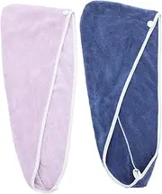 Minkissy Hair Drying Towels Hair Turban Wraps Absorbent Fast Drying Comfortable