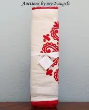 Pottery Barn ELSIE EMBROIDERED Table Runner Christmas Scandinavia NATURAL / RED