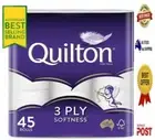 [BEST BRAND] Toilet Paper 45 Rolls Quilton 3 Ply White Soft Tissue Free Shipping