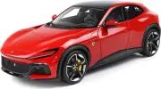 Ferrari Purosangue Red corsa 322-carbon fiber roof with Display Case in 1:18 sca