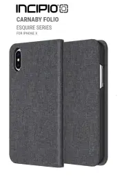 Incipio Apple iPhone X Esquire Series Folio Wallet Case - Gray Grey IPH-1650-GRY