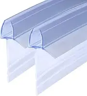DOPPOSO Shower Seal 2 x 60 cm Replacement Seal by Hand Tearable Seal for 4 mm / 5 mm / 6 mm Glass Thickness Glass Door Floor Seal Splash Guard for Shower Doors Bathtub