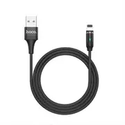 U76 USB to apple Interface Fresh Magnetic Charging Cable, Length: 1.2m(Black)