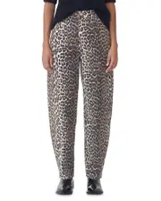 Ganni Stary Barrel Jeans in Leopard