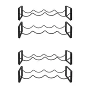 2PK Bartender Steel 2-Tier 8-Bottle Stackable Wine Rack Kitchen/Barware Black
