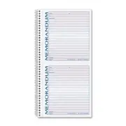 Tops Memorandum Form - 100 Sheet[s] - Spiral Bound - 2 Part - Carbonless - 5.50"