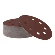 Sandpaper Round 180x180mm 100 Grit 50 Pcs Red Hook & Loop Sanding Sheets