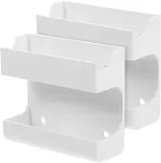 2pcs Wall Mounted Phone Charging Storage Boxes No Punching Required Adhesive Remote Control Holders for Bedroom and Living Room Convenient Mobile Phone Organizer
