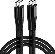 USB C to Micro USB Cable, Tunghey Braided USB-C to Micro USB Charging Cable Supports Charge & Data Transfer for Headphones, Phones, Controllers, Kindle, DSLR, GPS (3M-2PACK)