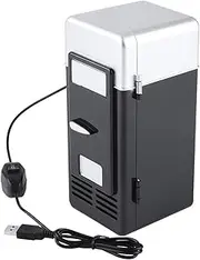 MUNEFE USB Drinks Beverage Cans Refrigerator and Heater, USB Powered Drinks Can Mini Fridge, Single Beverage Can Cooler for Home Office (Black)