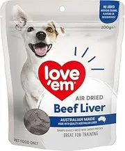 love'em Air Dried Treats, Beef Liver 200g - Tasty Bite Sized Training Treats, Protein Support for Healthier Rewards