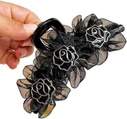 Large Hair Clip Hair Clip Back Head Updo Hair Clip Hair Volume More Hair Grip Temperament Hair Clip Headdress(Rosestyle)