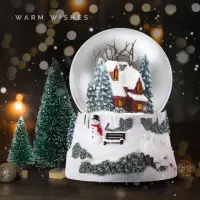 在飛比找momo購物網優惠-【JARLL 讚爾藝術】溫暖的小屋 水晶球音樂盒 聖誕禮物(