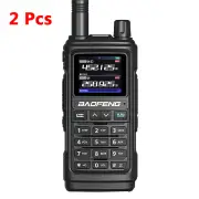 2Pcs Black Baofeng UV-17 Pro GPS Handheld Walkie Talkie Six Bands Wireless Copy Frequency Flashlight Type-C Charger Ham