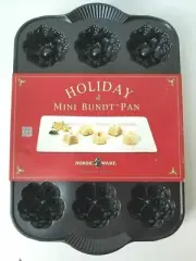 Nordic Ware Platinum Collection Holiday Mini Bundt Pan Heavy Cast Aluminum New