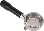 58mm Bottomless Portafilter, Naked Portafilter for Nuova, 2 Spouts Stainless Steel Coffee Portafilter with Filter Basket and Plastic Handle, for Nuova Espresso Accessories (Black)