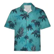 Men's Summer Tree Print Beach Floral Fashion Vintage ClothingHawaiian Casual Collar Shirts Short Sleeve Button0620 L