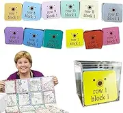 Sewing Row Marking Tags - Quilting Alignment Paper Tools with Needle Holes, Organized Layout Labels | Craft Quilt Block Notions with Colored Tags and Acrylic Organizer for Stitching Projects