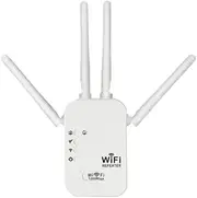 Wireless WiFi Signal Booster Amplifier, 1200Mbps Four-Antenna Repeater, Suitable for Home and Office WiFi Through-Wall Wireless Internet Network Extender with Ethernet Port
