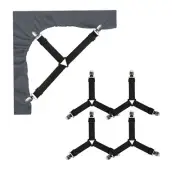 Bed Sheet Straps, 4 Pcs Adjustable Elastic Sheet Fasteners Fitted Sheet Strap...