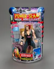 2000 TOY BIZ WCW POWER SLAM KEVIN NASH MOC OG KB TOYS STICKER WRESTLING FIGURE