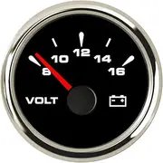 ALAGPNPMZH 52mm 2'' Marine Boat Voltmeter Motor Auto Volts Indicator Voltage Gauge Universal 12V 24V Car Volt Gauge with 7 Colors Backlight Voltmeter(O)