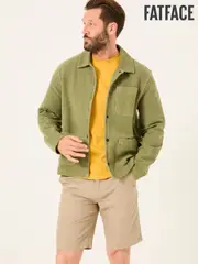FatFace Lowe Khaki Green Lowe Loop Back Light Weight Jacket (AL9024) | $127