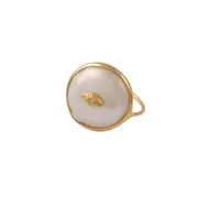 Genoa Sterling Silver Ring with Pearl Stone - Shiny Finish Jewellery in Australia