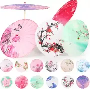 12 Pcs Handmade Chinese Oiled Paper Umbrella Bamboo Silk Chinese Japanese Paraso