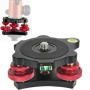 Camera Tripod Head Leveling Base Triple-wheel Precision Leveler Adapter