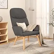 Relaxing Room Chair Reading Light Grey Comfy Fabric Living Recliner for Gaming, 70 x 77 x 98 cm