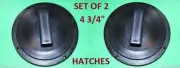 SET OF TWO 4 3/4" round access Hatch cover lid Screw out Deck RV CAMPER BOAT BLK