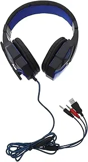 Comfortable Gaming Headphones Led Lights Wired Ear Pad Headset Long Flexible Microphone