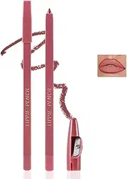 Apooliy Matte Lip Liner Pencil,Highly Pigmented Retractable Lip Crayon,All Day Wear Nude Lipstick with Sharpener,Waterproof Brown Lipliner