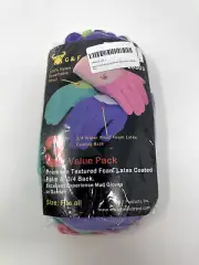 G & F Garden Mud Gloves MicroFoam Nylon Latex Coating Texture Grip 3 Pair