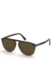 Tom Ford Pilot Sunglasses Havana Grey & Brown Jasper FT0835