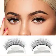 Reusable Self-Adhesive False Eyelashes No Glue Lashes Eyelashes Easy To Put On Handmade False Eyelashes for Women and Girls 2 Pairs (W03)