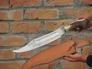 Stage Horn Antique Bowie Knife 19" Custom Handmade Bowie Knife D2 Steel Blade