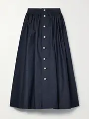 [Adam Lippes] Adam Lippes - Cotton-blend Twill Midi Skirt - Indigo - US6 US 6 Blue