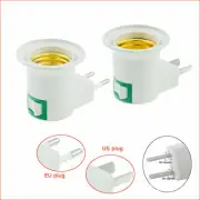 Wall Plug-in Screw Base Light Bulb E27 Adaptor US EU Plug Lamp Socket Holder EP