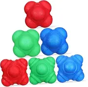 Abaodam 6 Pcs Reaction Balls Agility Training Balls for Hand Eye Coordination Durable and Elastic Fun Reflex Improvement Tool for Adults and Various Directional Bouncing