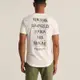 A&F 麋鹿 經典印刷文字圖案短袖T恤-白色