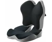 Memory Foam Seat Cushion Back Lumbar Pain Relief Pillow Set Car Home Office - Female Model
